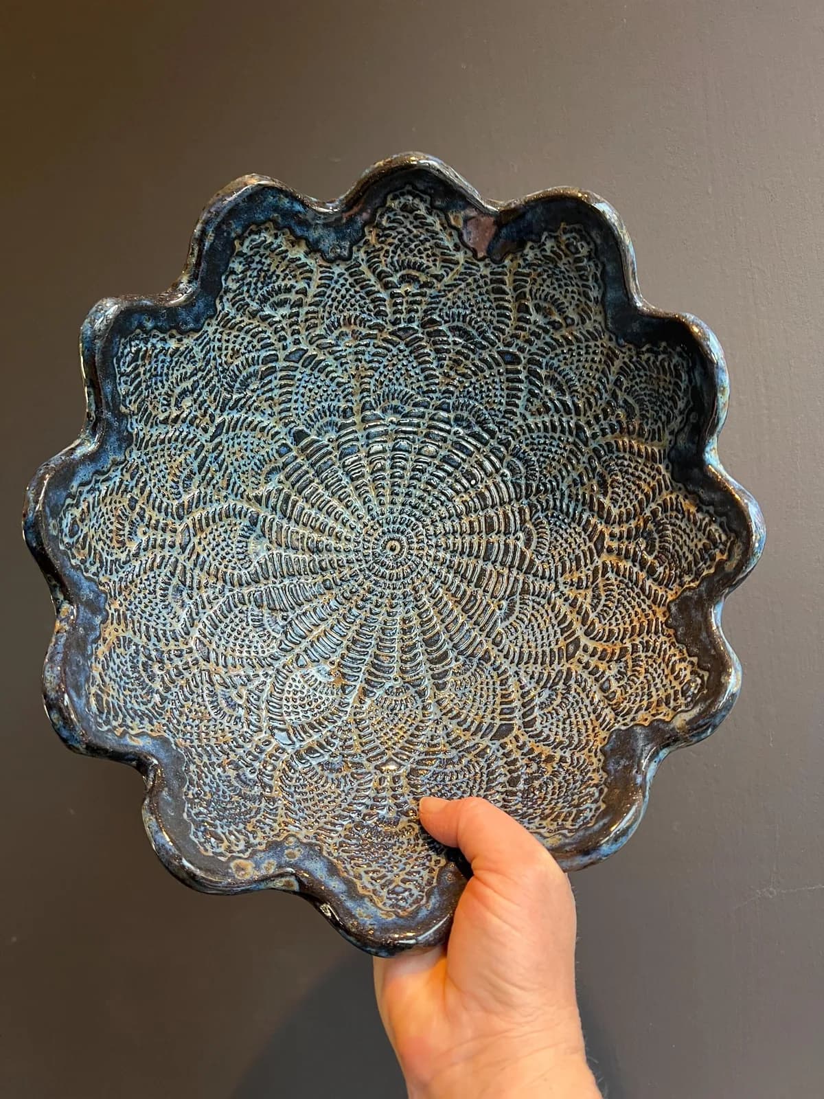 Kantschaal — Navy Lace