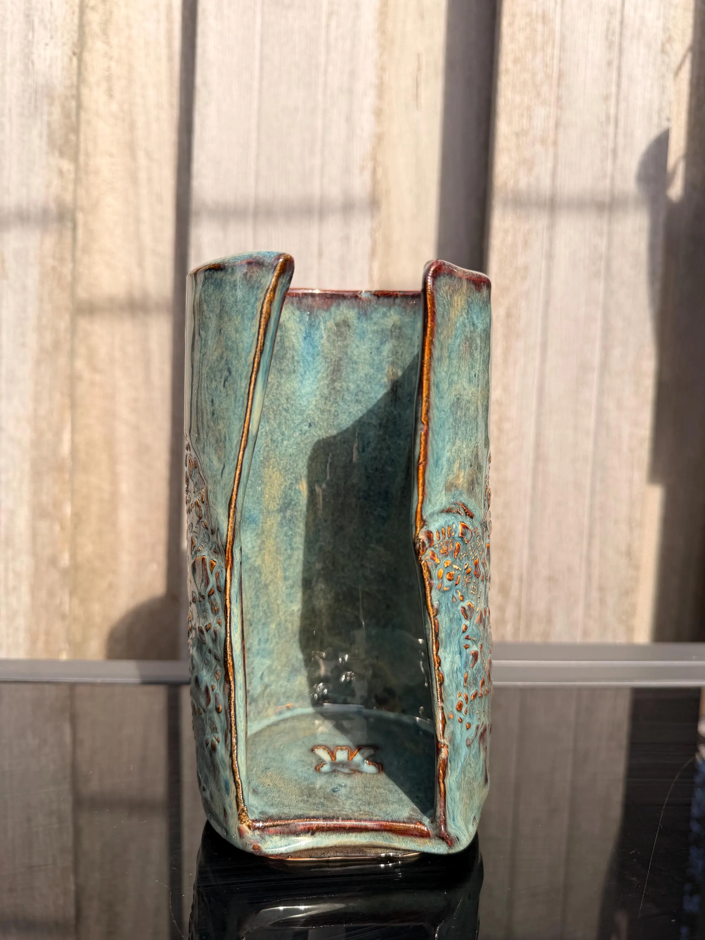 Wijnfleshouder — Teal Lace, foto 8