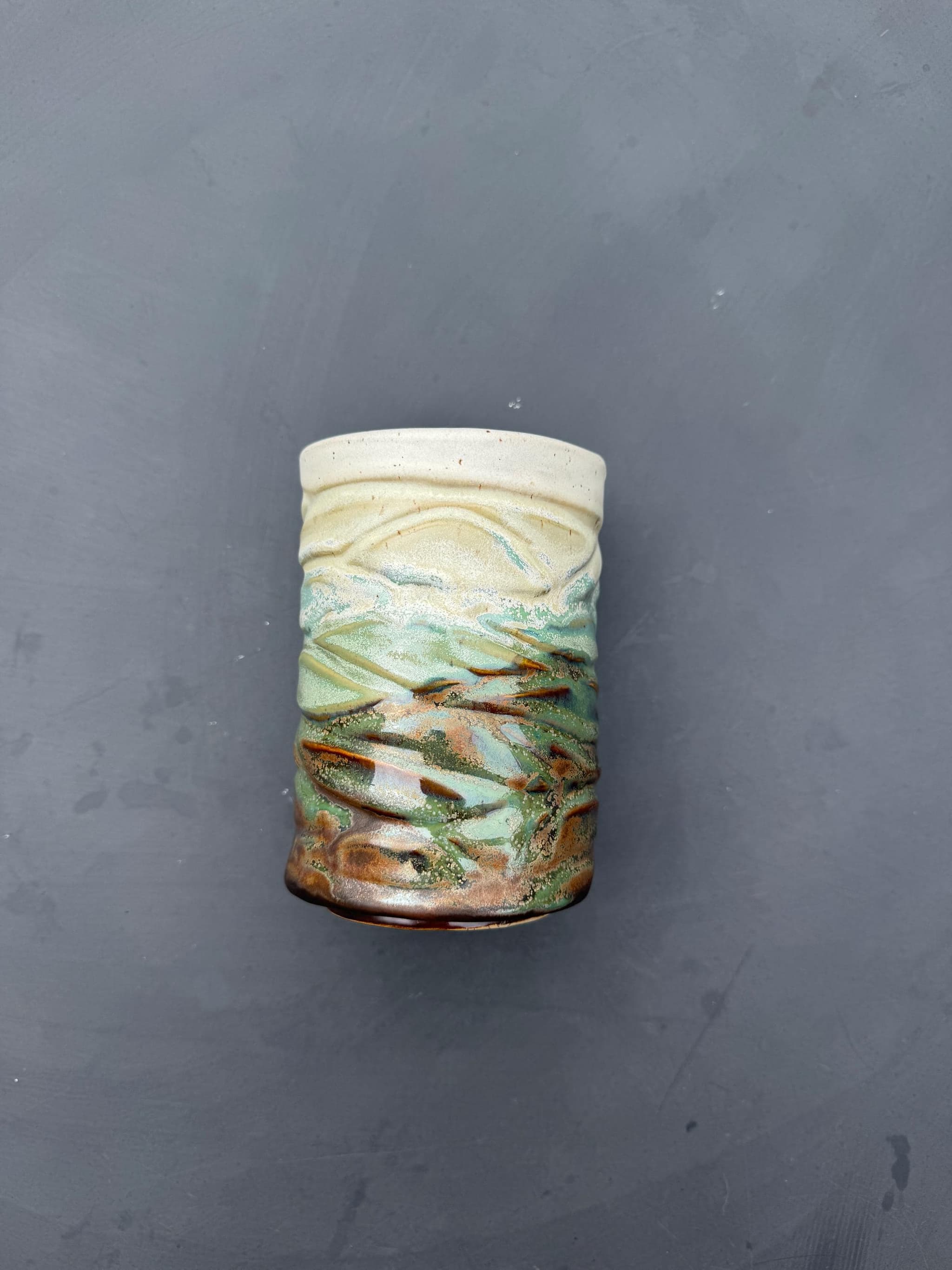 Handmade Matcha Cup, Wabi Sabi Ceramic Tumbler, Dutch Coffee Mug — foto 7