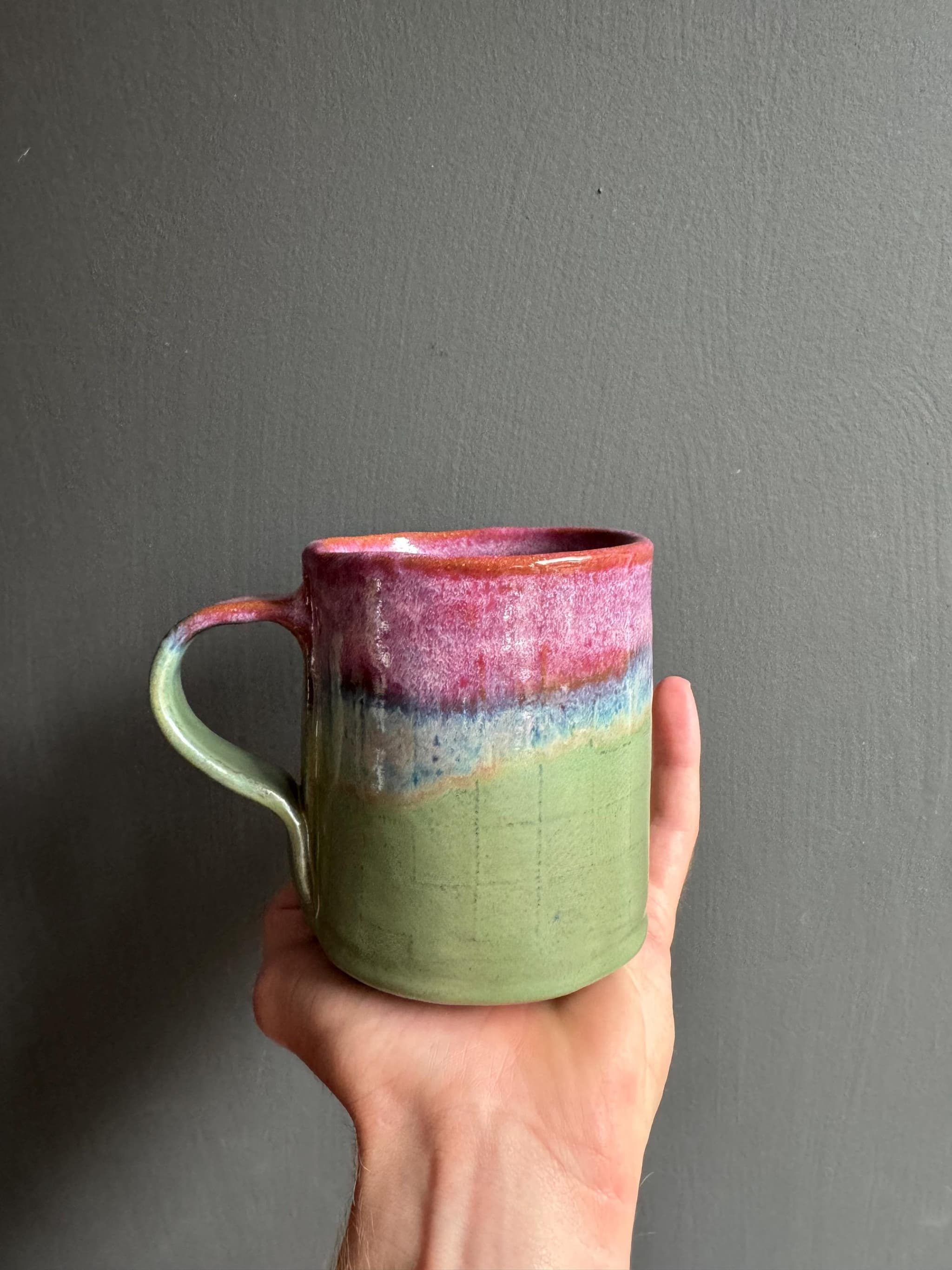 Wildflower Sunset Coffee Mug, Meadow Ceramic Cup, Handmade Dutch Pottery — foto 3