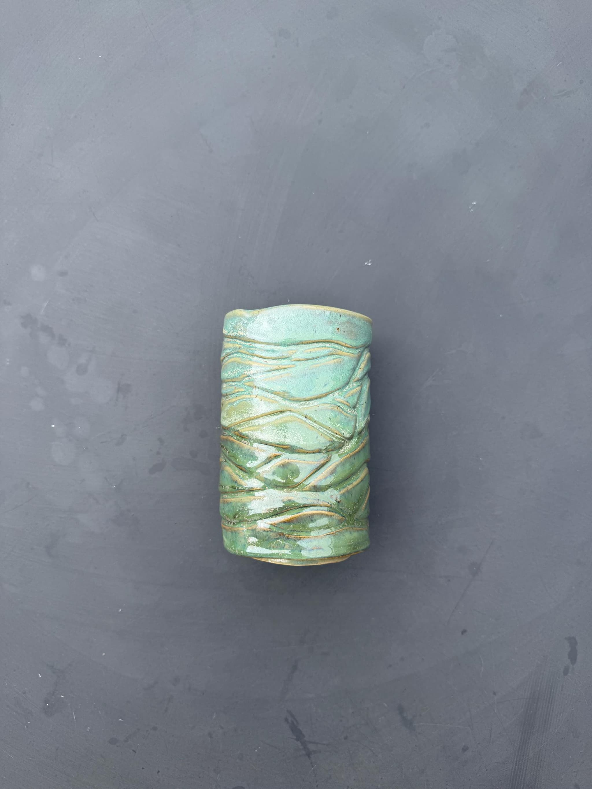 Sea Grass Matcha Cup, Coastal Ceramic Tumbler, Handmade Coffee Mug — foto 7