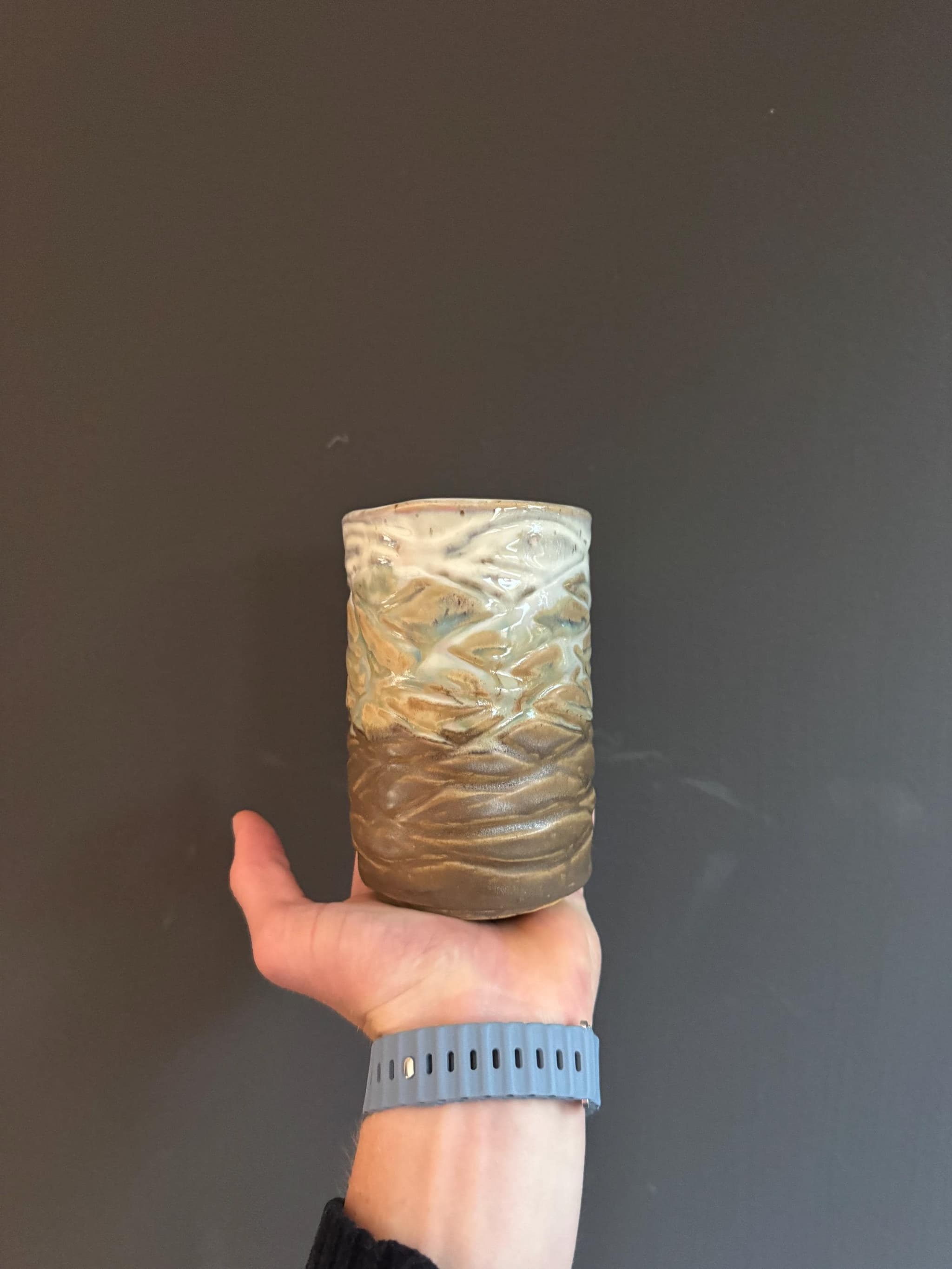 Riverbed Sculpted Vase, Zen Wave Ceramic, Handmade Wabi Sabi Pottery — foto 3