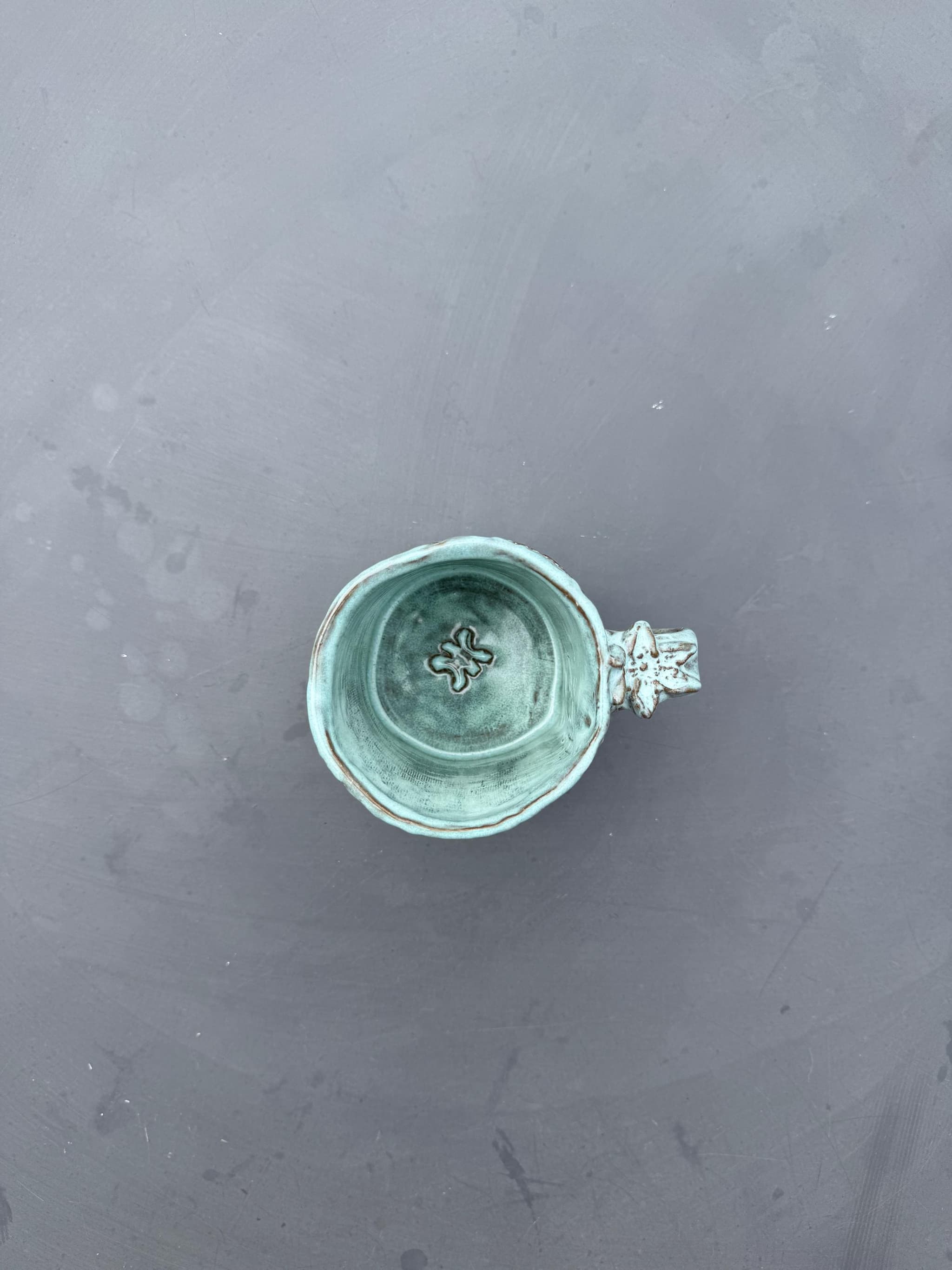 Mandala Lace Coffee Mug, Turquoise Doily Ceramic, Handmade Dutch Pottery — foto 8