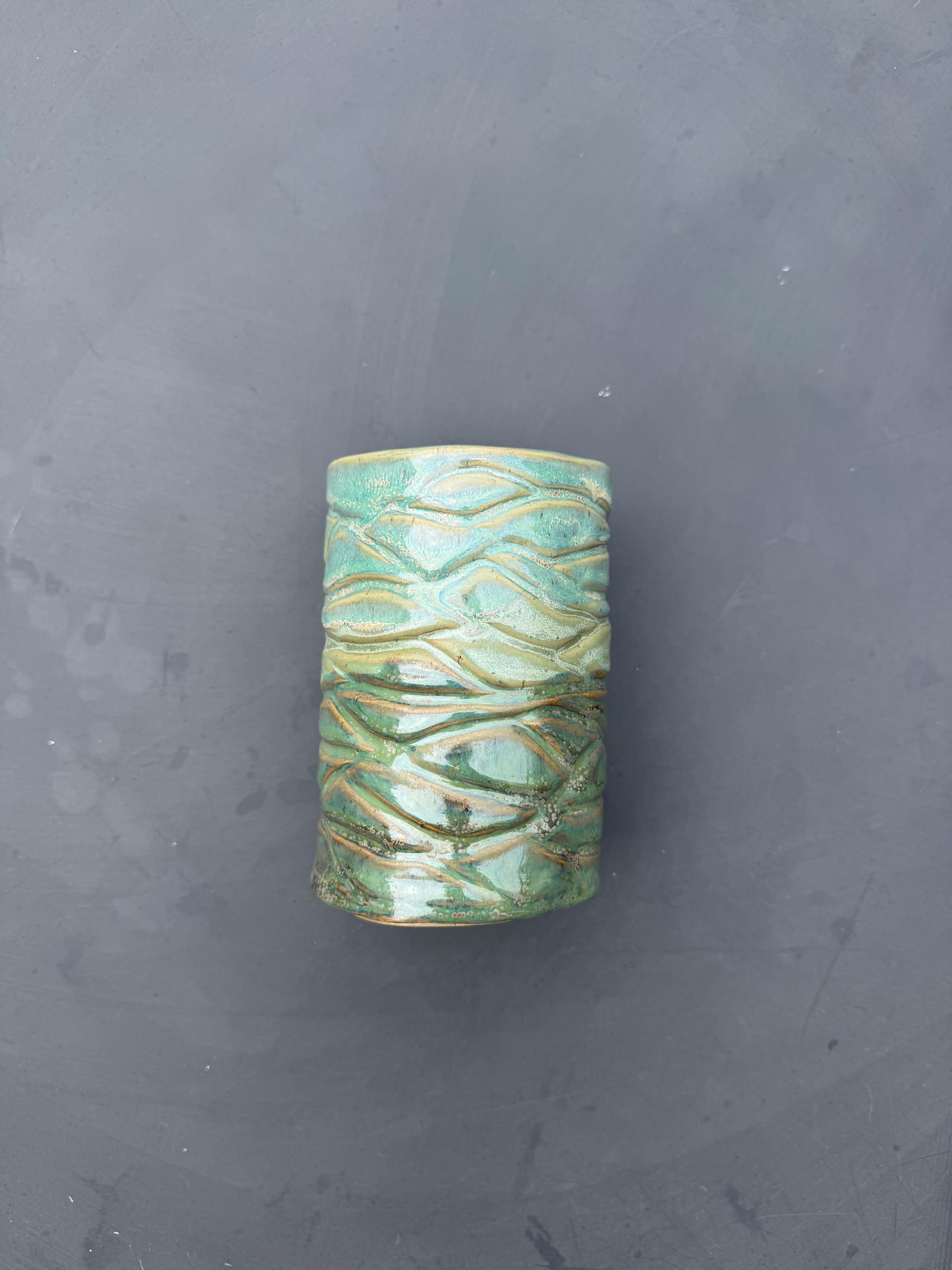 Sea Grass Matcha Cup, Coastal Ceramic Tumbler, Handmade Coffee Mug — foto 9