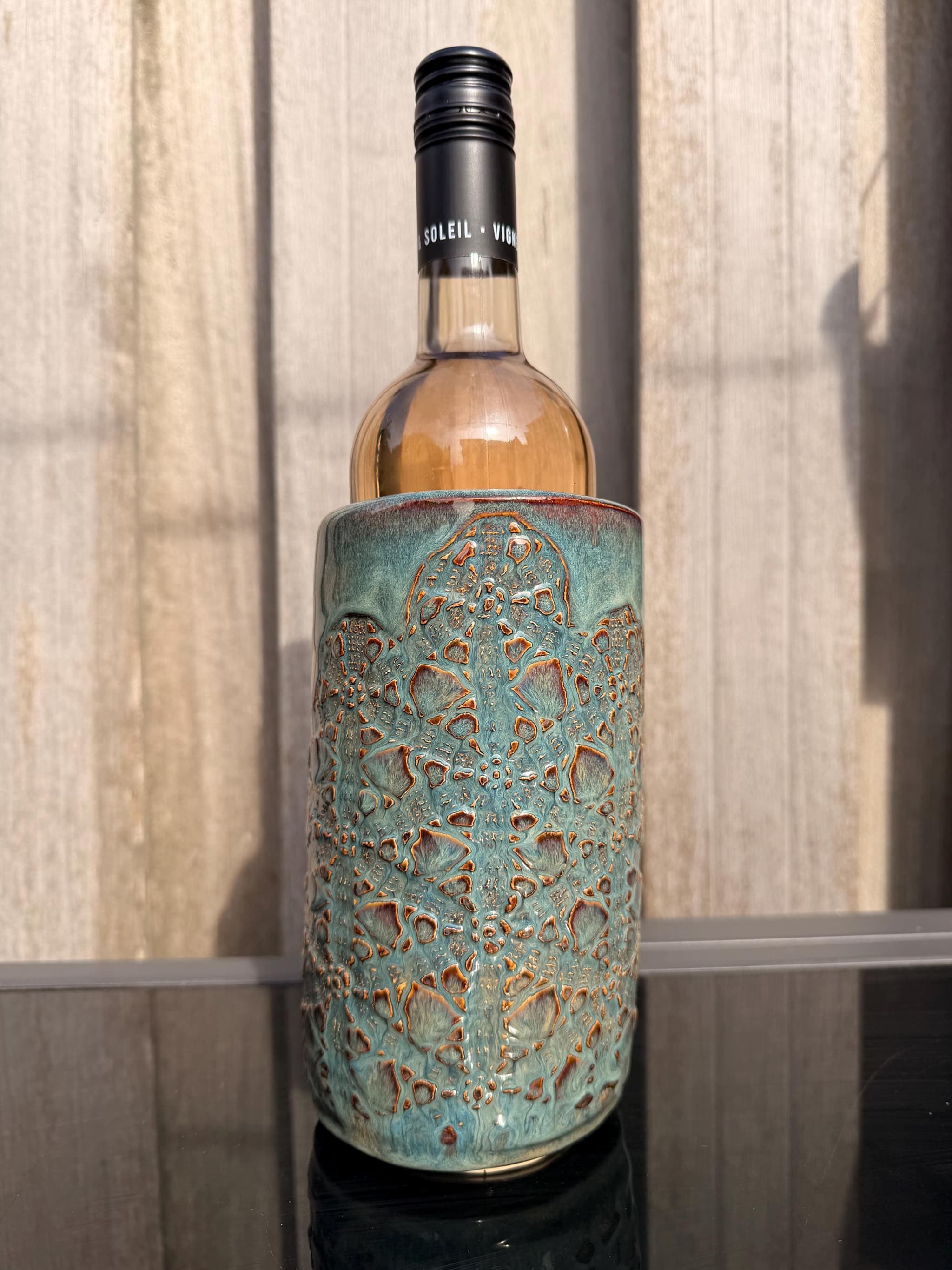 Wijnfleshouder — Teal Lace, foto 10