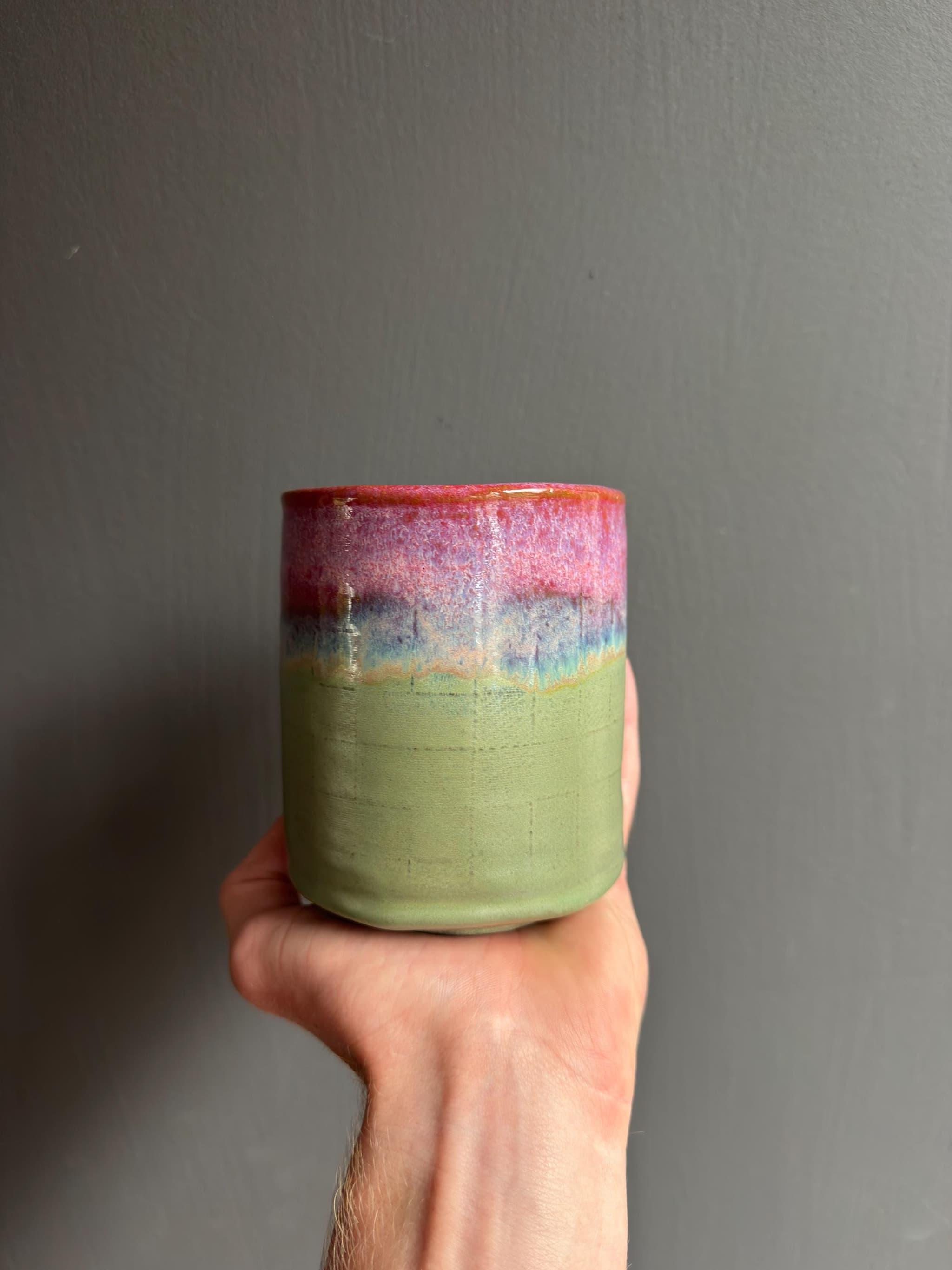 Wildflower Sunset Coffee Mug, Meadow Ceramic Cup, Handmade Dutch Pottery — foto 4