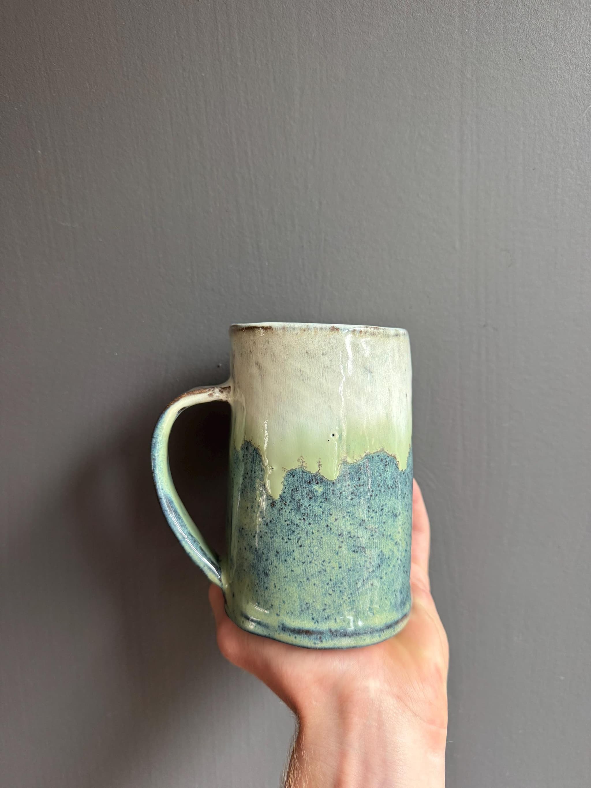 Starry Night Tall Coffee Mug, Blue Ceramic Cup, Handmade Dutch Pottery — foto 3