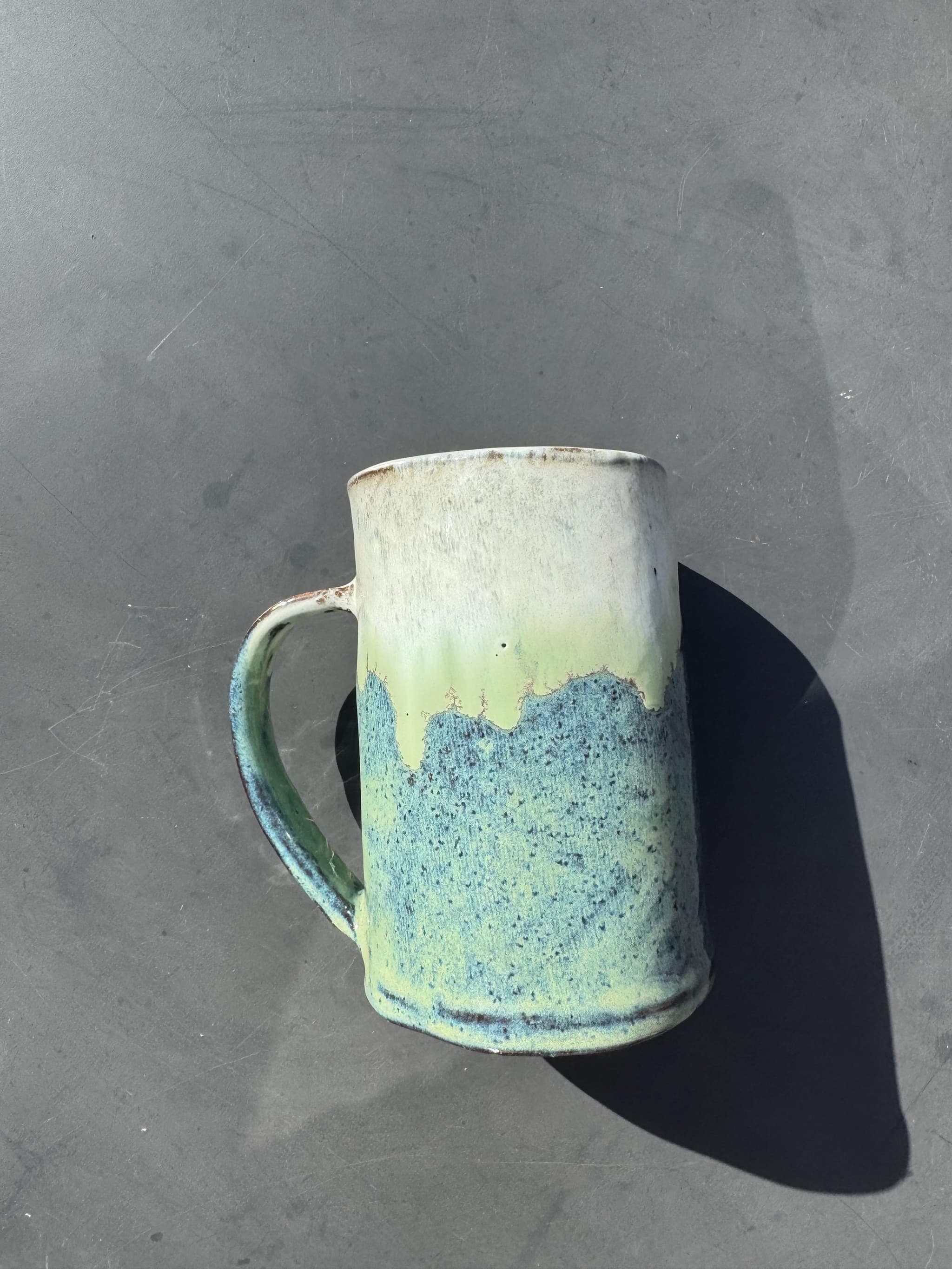 Starry Night Tall Coffee Mug, Blue Ceramic Cup, Handmade Dutch Pottery — foto 7