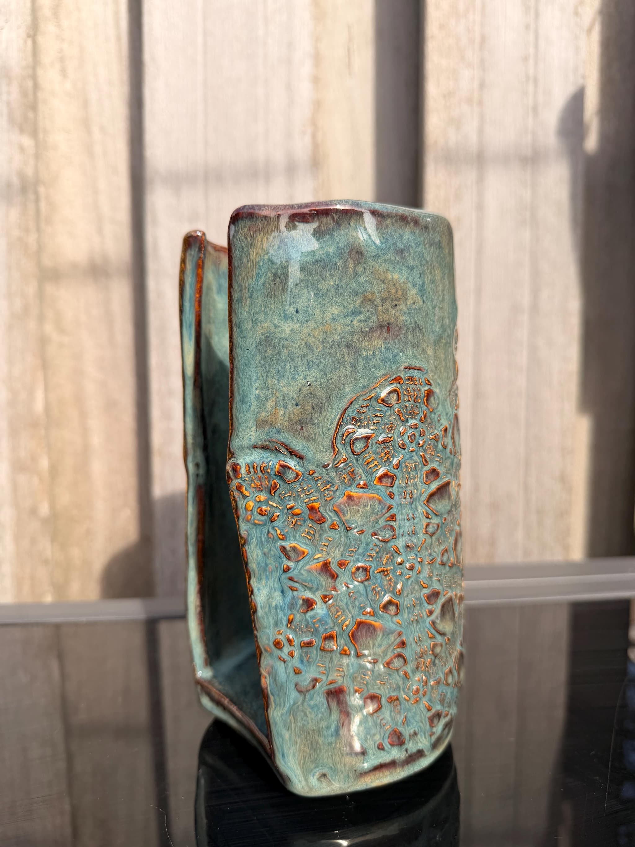 Wijnfleshouder — Teal Lace, foto 9