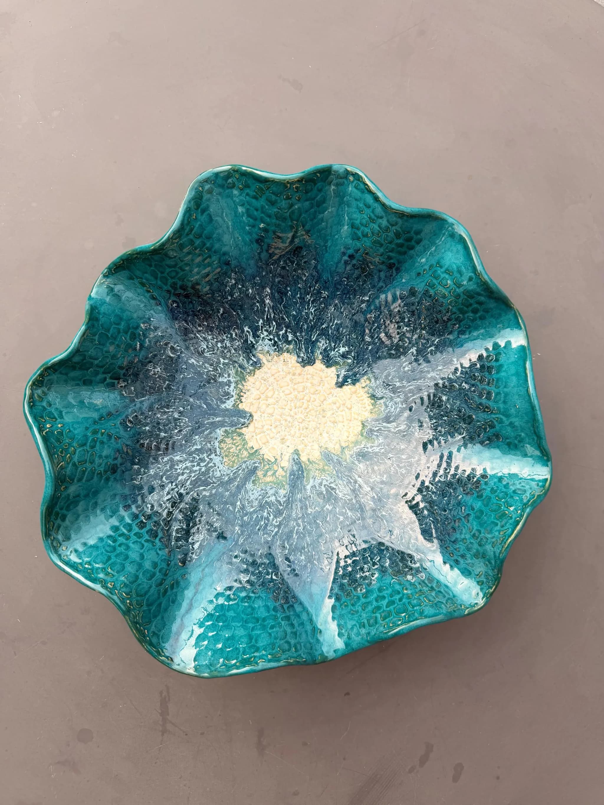 Kantschaal — Turquoise Ruffle, foto 7
