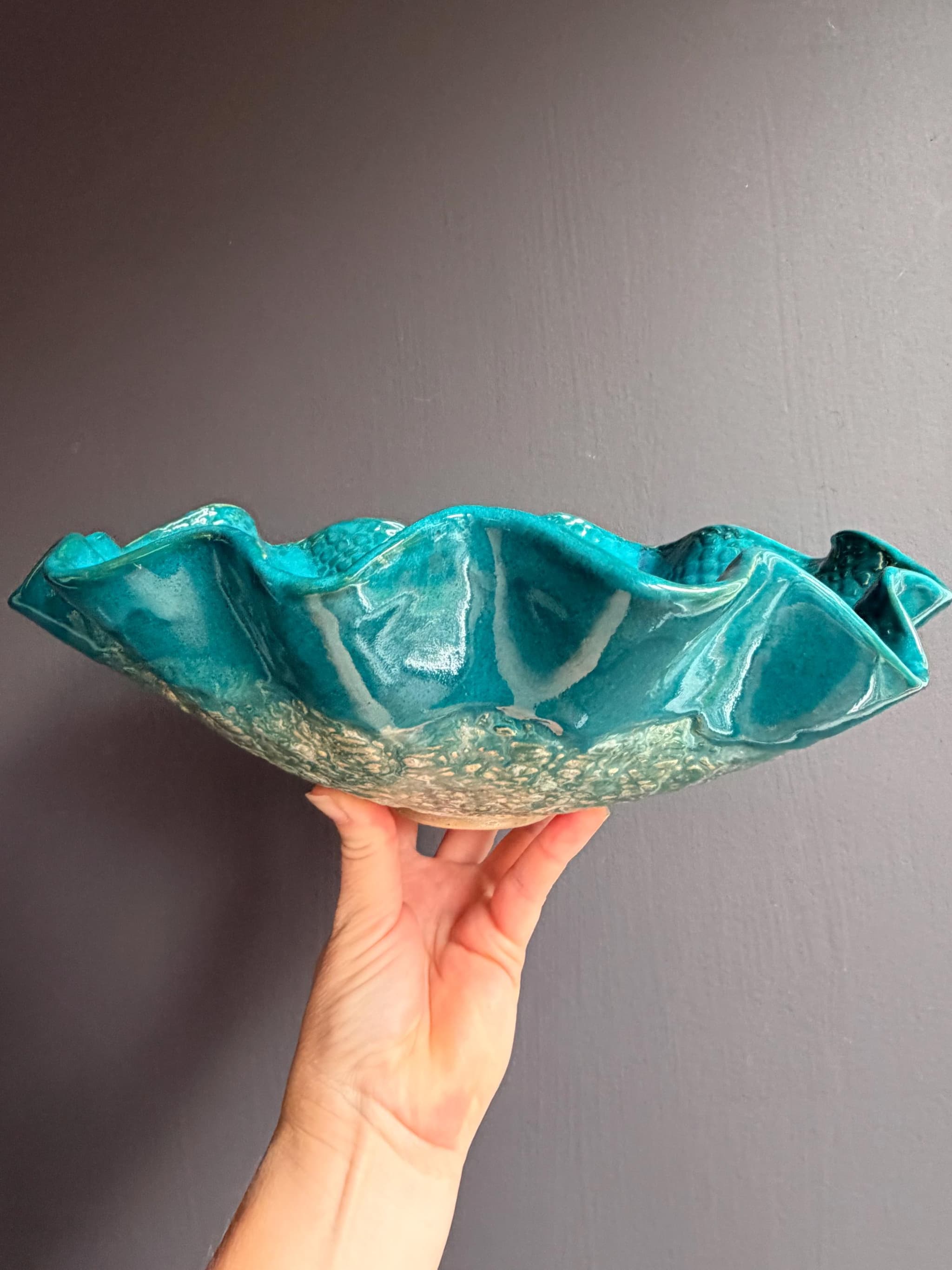 Kantschaal — Turquoise Ruffle, foto 3