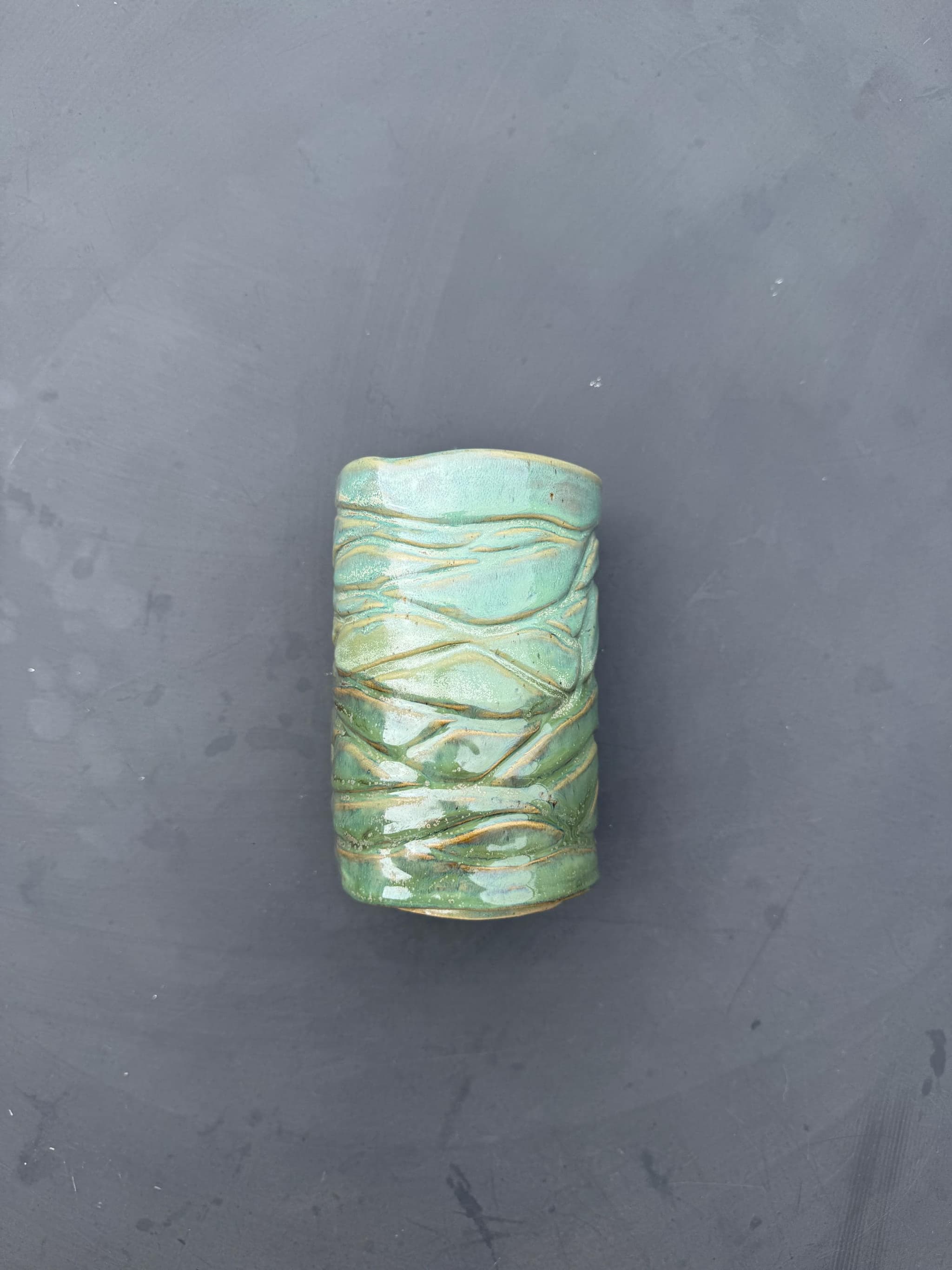 Sea Grass Matcha Cup, Coastal Ceramic Tumbler, Handmade Coffee Mug — foto 8