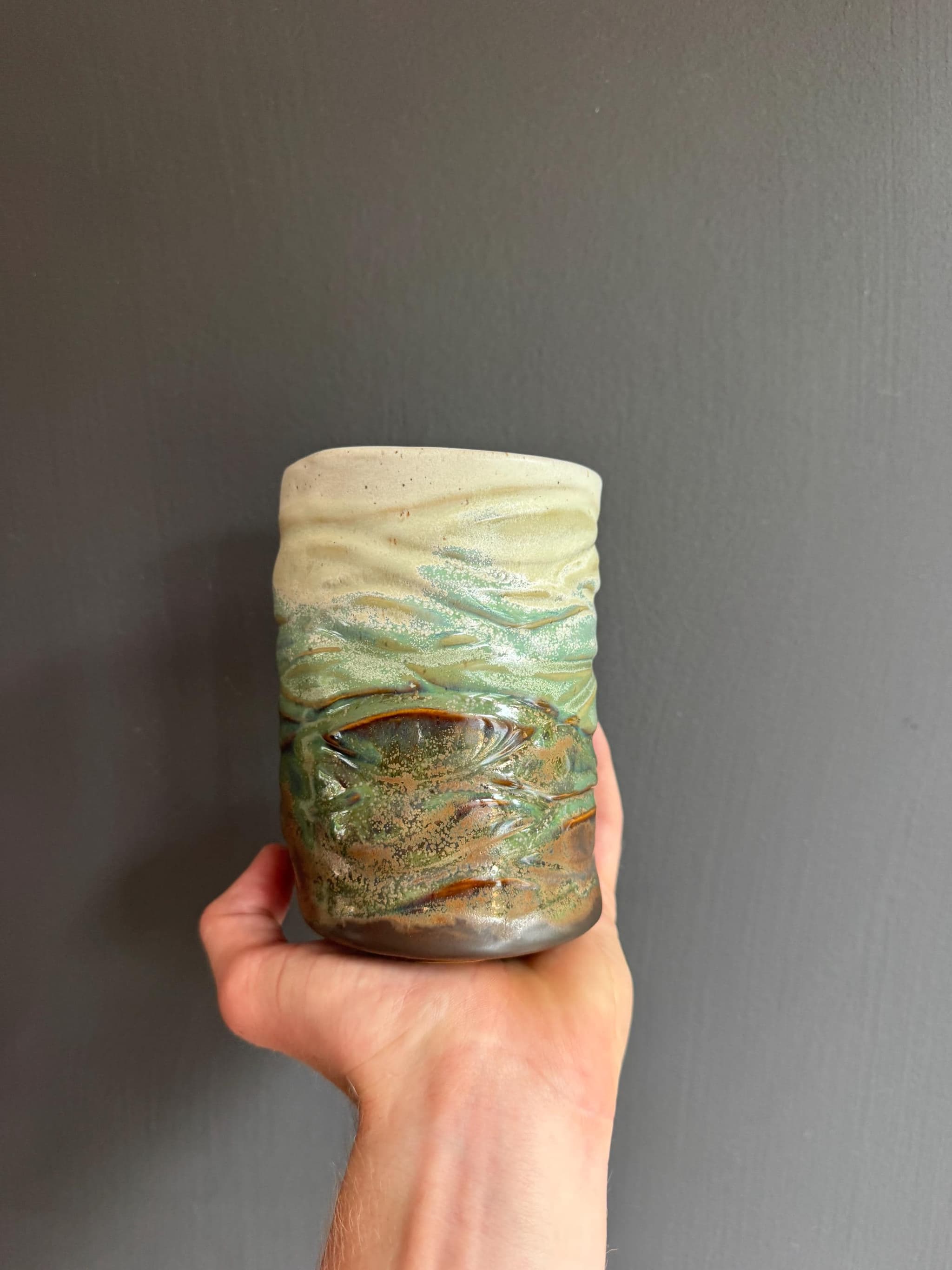 Handmade Matcha Cup, Wabi Sabi Ceramic Tumbler, Dutch Coffee Mug — foto 5