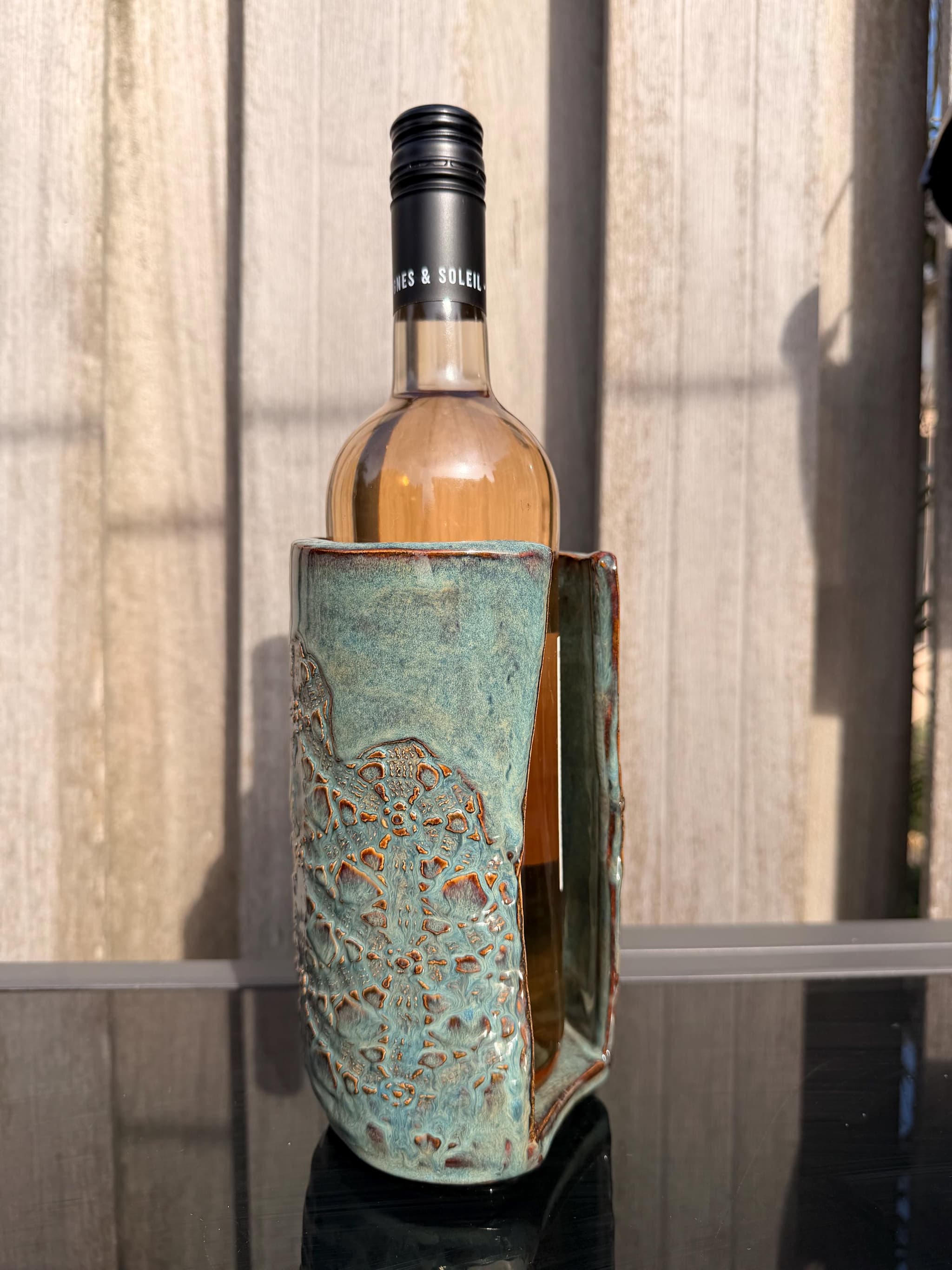 Wijnfleshouder — Teal Lace, foto 7