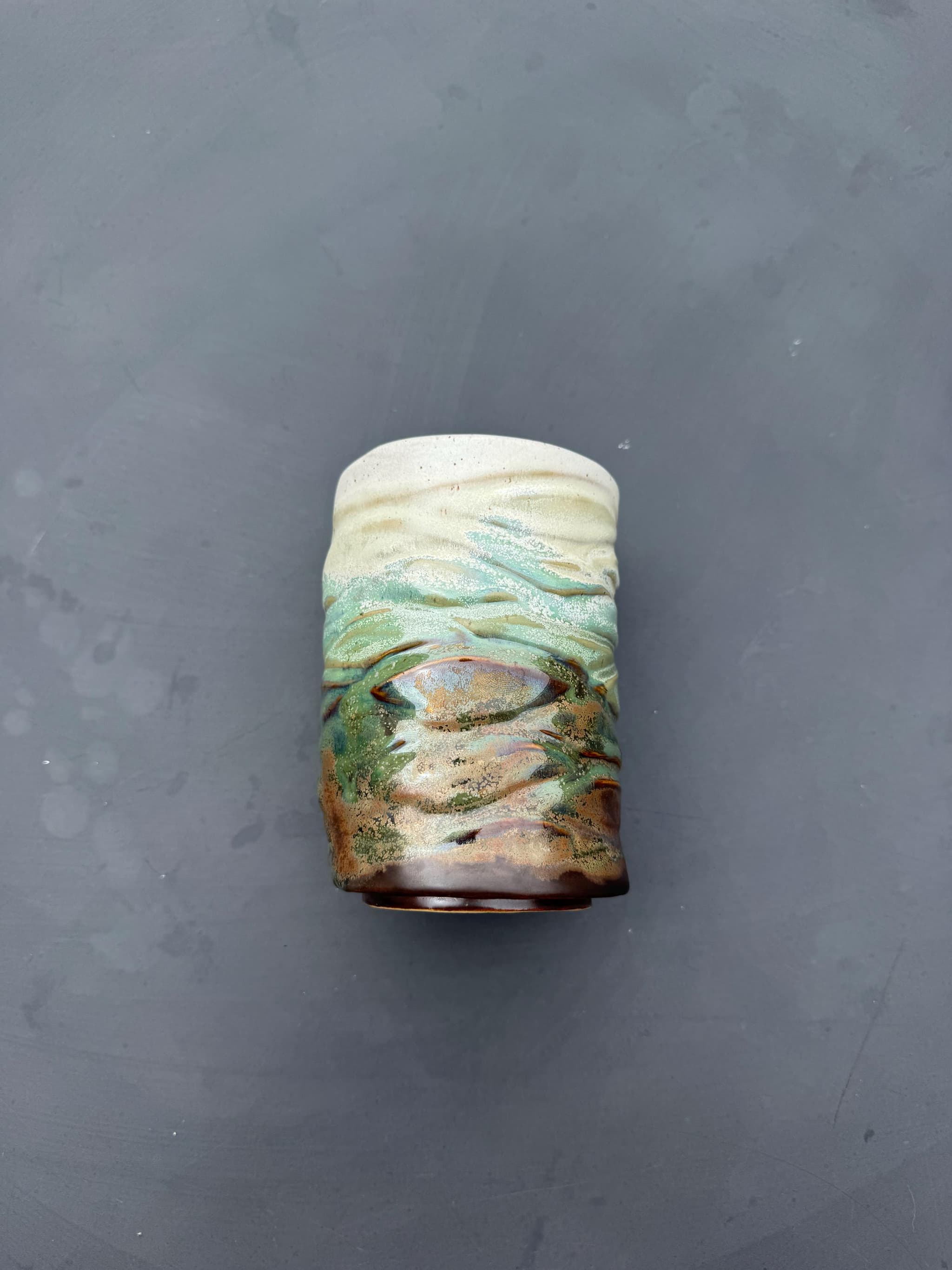 Handmade Matcha Cup, Wabi Sabi Ceramic Tumbler, Dutch Coffee Mug — foto 8