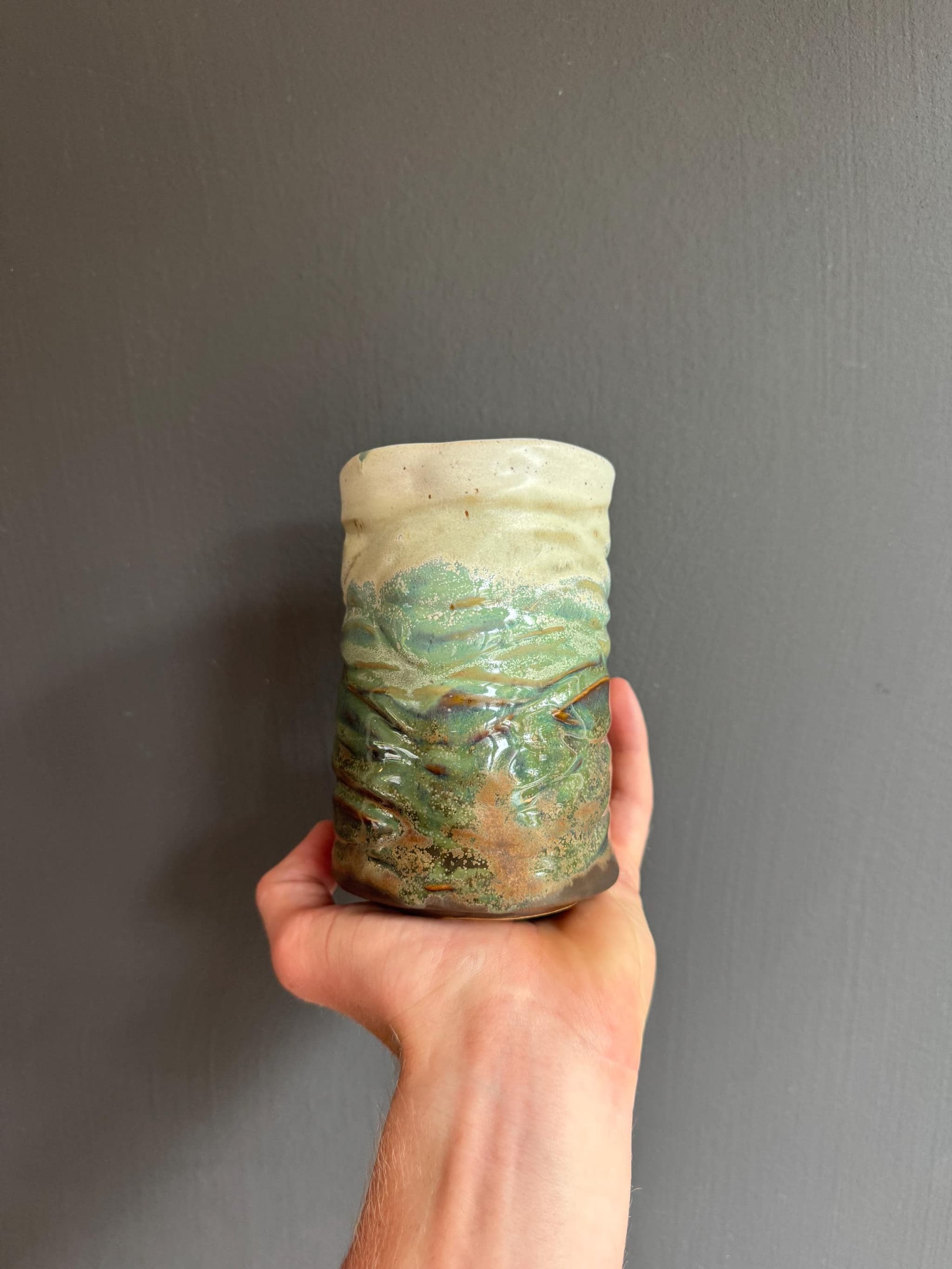 Handmade Matcha Cup, Wabi Sabi Ceramic Tumbler, Dutch Coffee Mug — foto 6