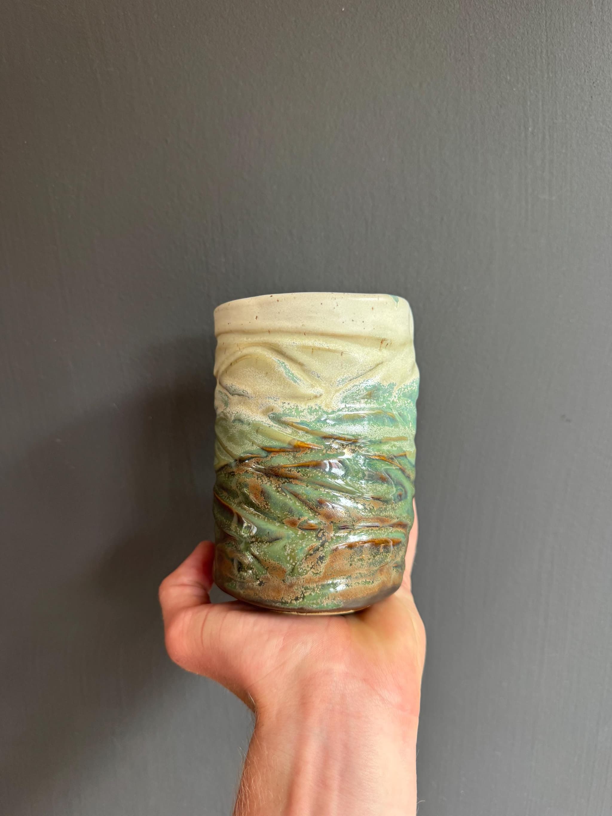 Handmade Matcha Cup, Wabi Sabi Ceramic Tumbler, Dutch Coffee Mug — foto 4