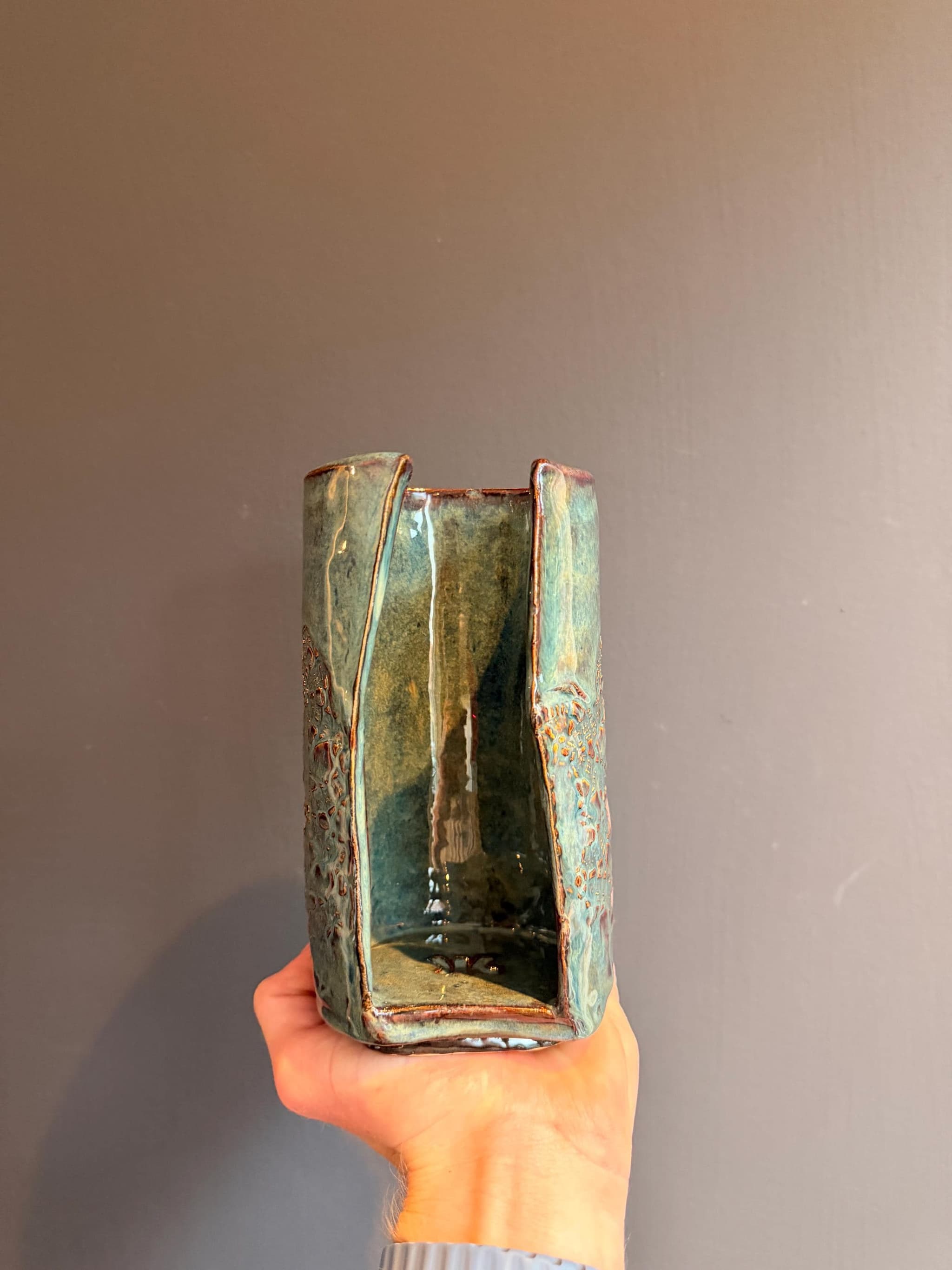 Wijnfleshouder — Teal Lace, foto 4