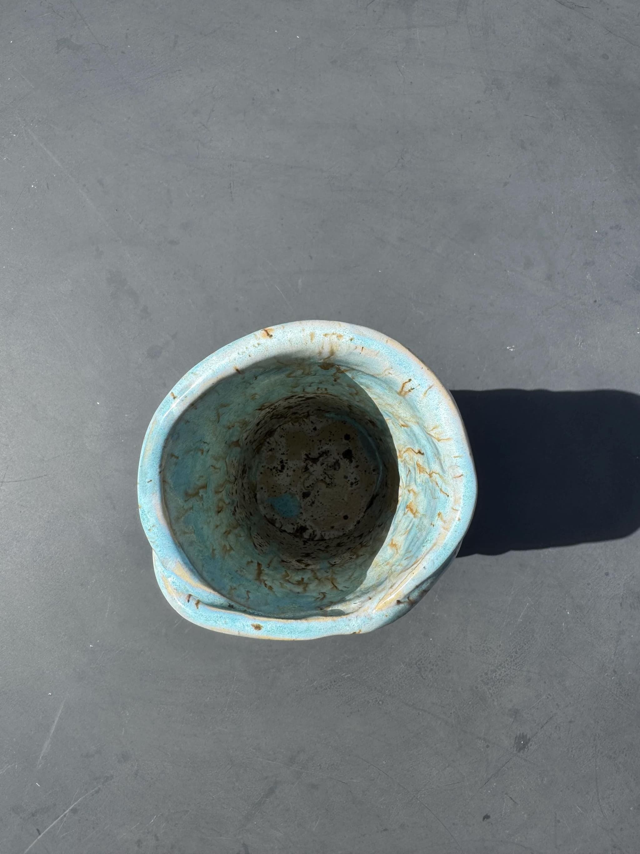 Tall Ceramic Cylinder Vase, Handmade Powder Blue Speckled Stoneware, 21cm Textured Minimalist Flower Vase — foto 10