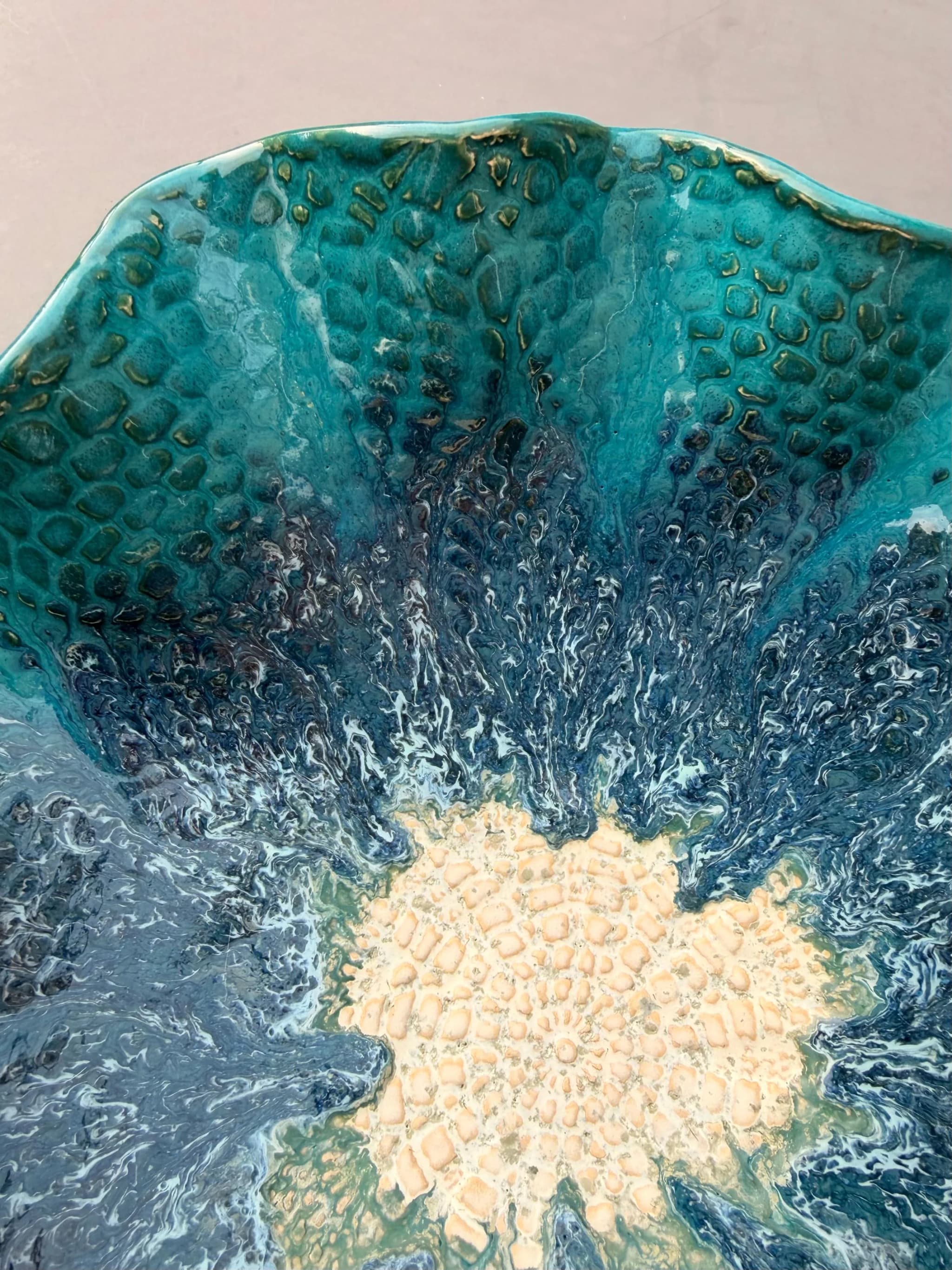 Kantschaal — Turquoise Ruffle, foto 8