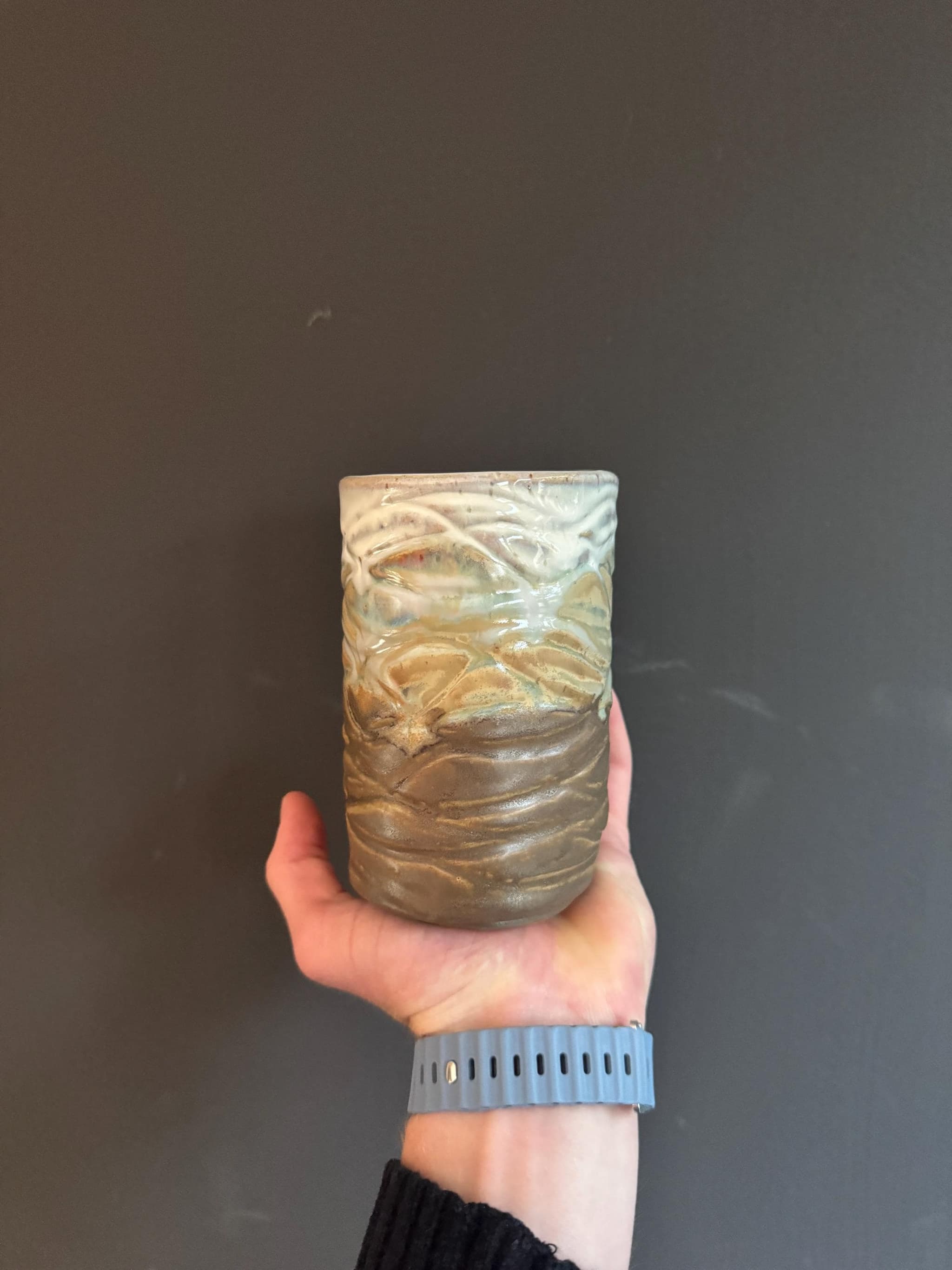 Riverbed Sculpted Vase, Zen Wave Ceramic, Handmade Wabi Sabi Pottery